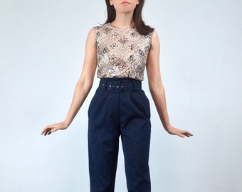 1960s Metallic Gold Sleeveless Top, XS