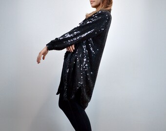 long black sequin jacket