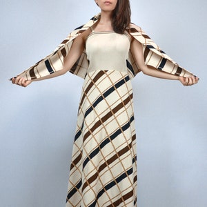 1970s Retro Dress, XS | Vintage 70&#39;s Long Striped Maxi Dress