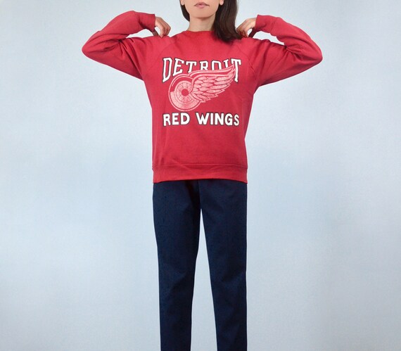 Vintage 90s Distressed Detroit Red Wings Sweatshi… - image 4