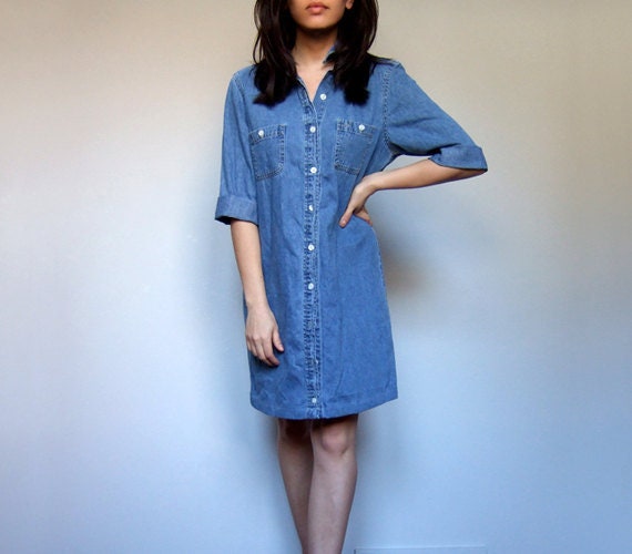 jean button up dress