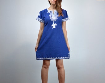 band of gypsies blue floral dress BAND OF GYPSIES Blue Multicolor Floral Crinkle Fabric Mini Dress XS Laced Sides