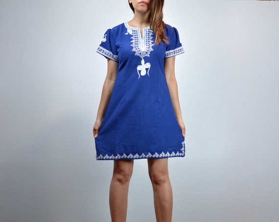 knee length dresses for ladies Bloom Embroidered Mini Dress