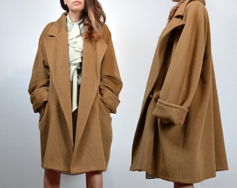 Vintage Max Mara Camel Coat, sz 14 | Wool & Cashmere Jacket