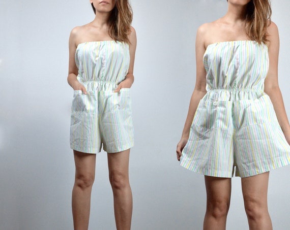 white strapless playsuit