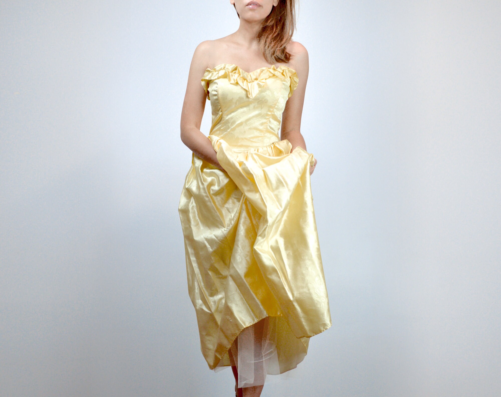 Gunne Sax Prom Dress Vintage Yellow ...