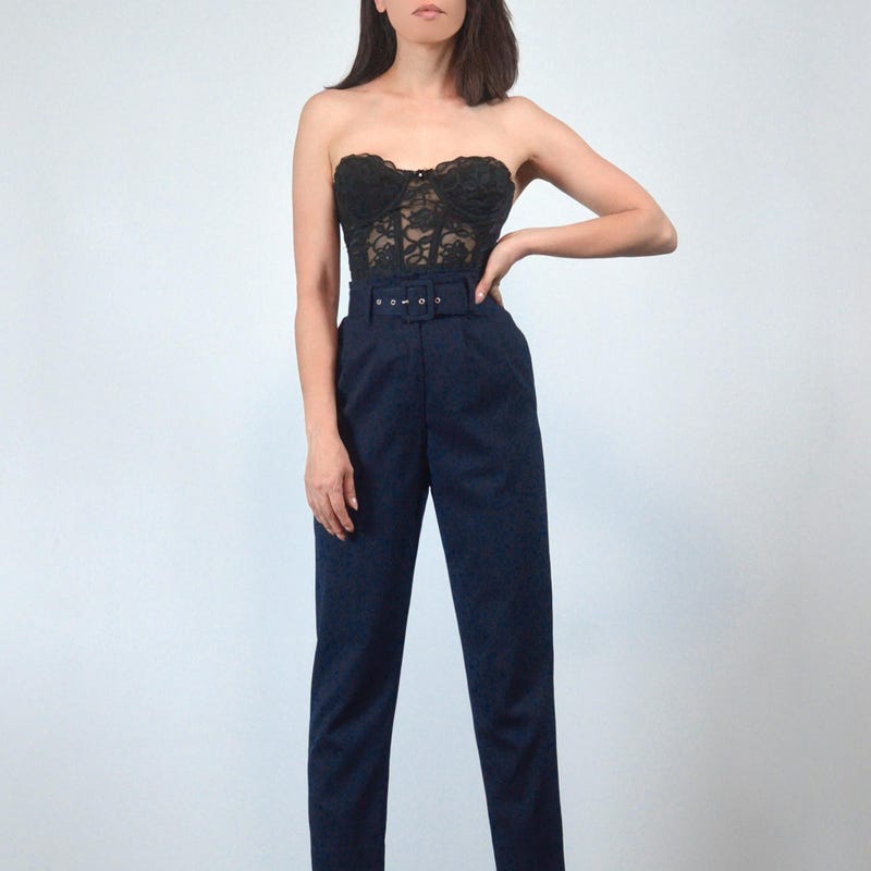Black bustier with suspenders - Lauren