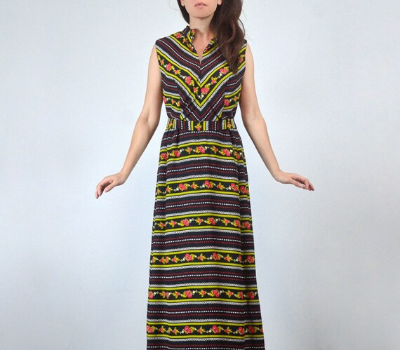 chinese dress ladies Manuela Floral Stripe Maxi Dress