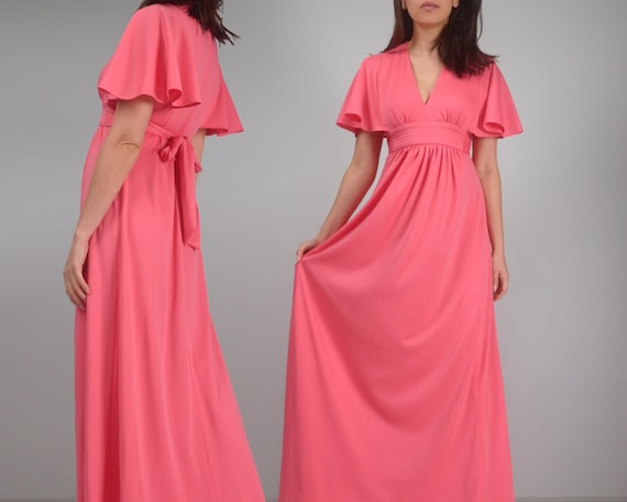Vintage 70s Boho Maxi Dress, Hippie Dress, XS to S
