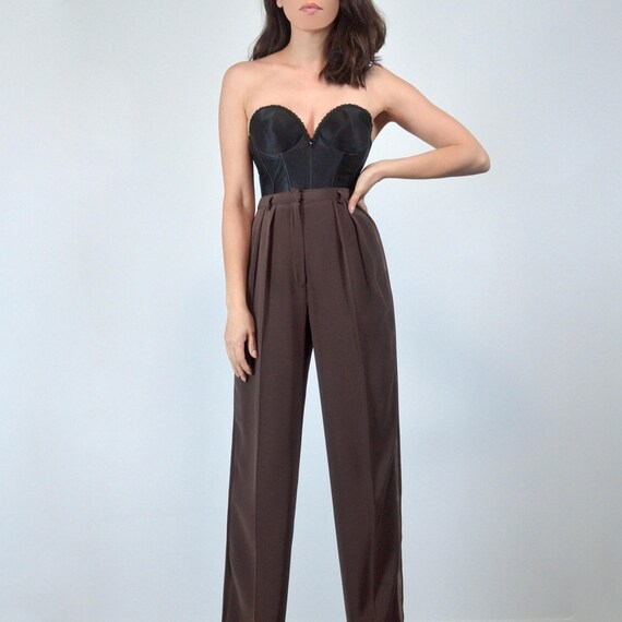 vintage high waisted dress pants Men Vintage British Style Suit Pants | High Waisted Straight Pants | Smart Casual High Waist