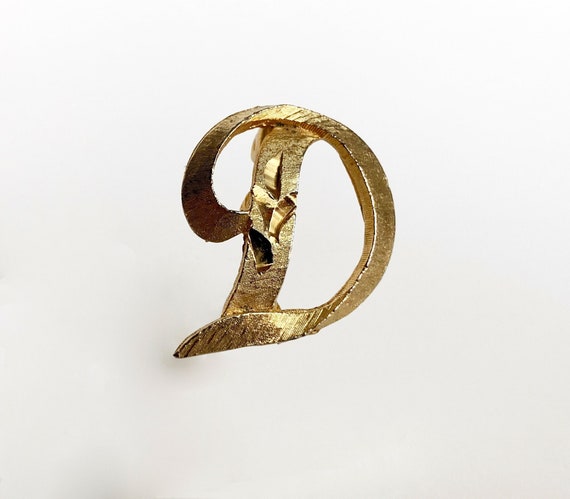 Mamselle 'D' Initial Letter Brooch Pin - image 2