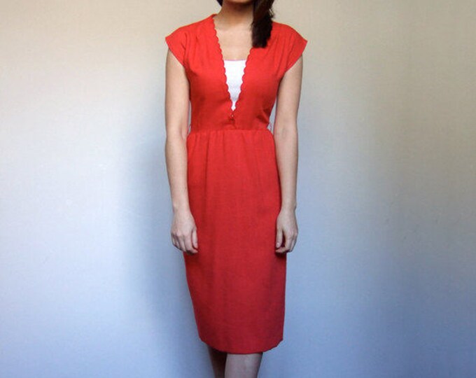 Vintage Office Dress Secretary Dress 70s Pencil Dress Fitted Etsy