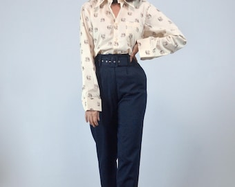 Western Cowboy & Horse Novelty Print Button Down Shirt