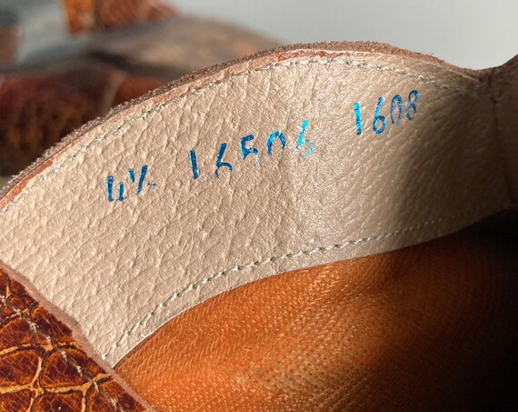 Vintage Cowboy Boots, Beige Suede Leather Snakesk… - image 7
