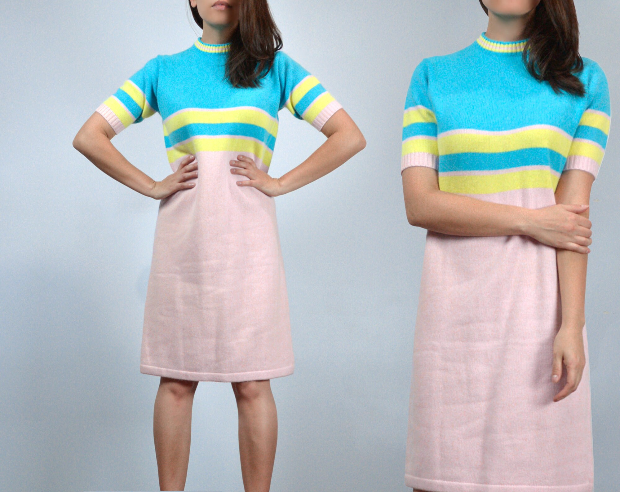 Vintage 1970s Knit Dress Small to 