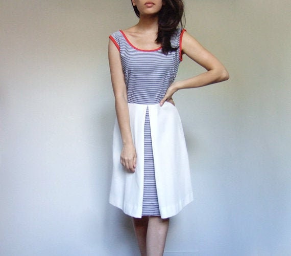 womens red white and blue sundress