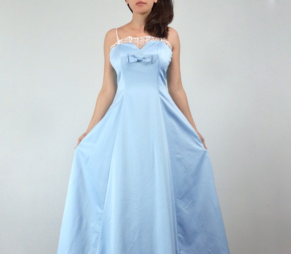 Y2K Long Blue Prom Dress, S to M Y2K Long Blue Prom Dress, S to M