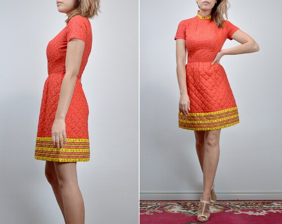 Vintage Folk Dress - XXS | 1970s Quilted Peasant … - image 2