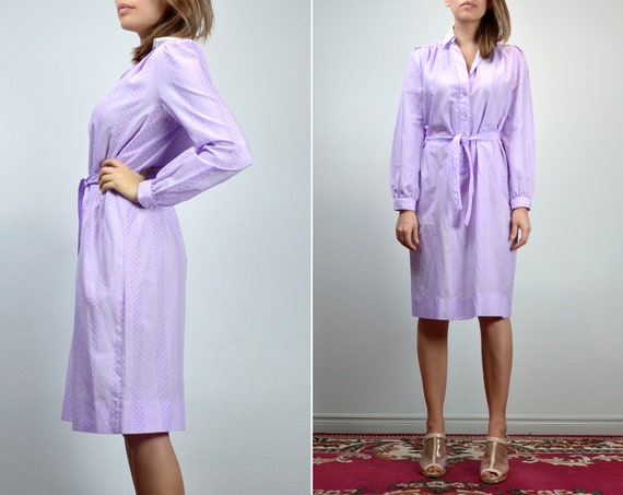 70s Shirt Dress, Vintage Pastel Purple Shirtdress… - image 3