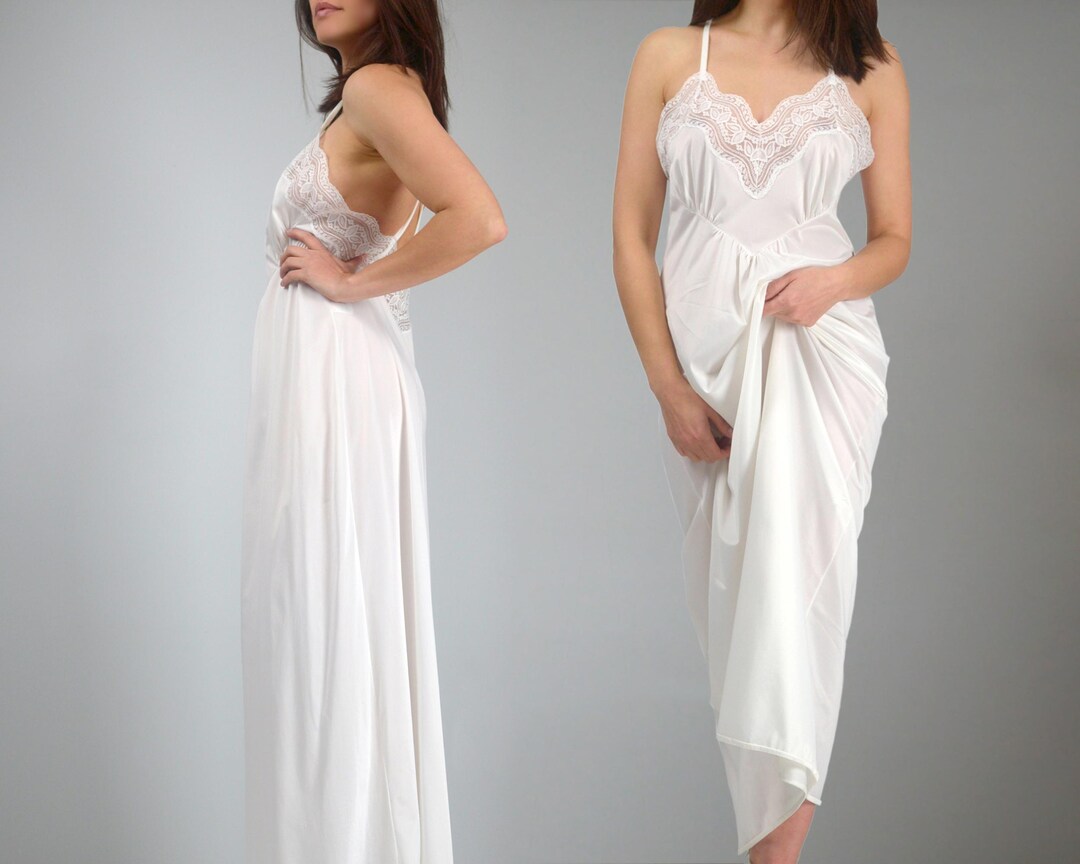 Retro White Robe Vintage White Lace Robe Nightgown Set, M - Etsy