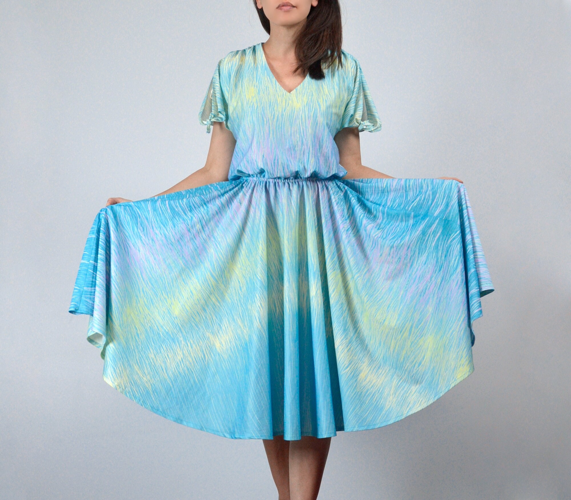 green emerald velvet dress Giavana Strapless Layered Midi Dress Pale Blue