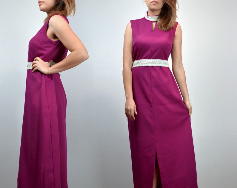 M 1970s Fuchsia Maxi Dress