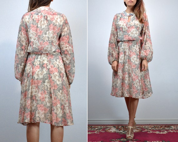 Vintage Jonathan Logan Sheer Floral Dress, Medium - image 4