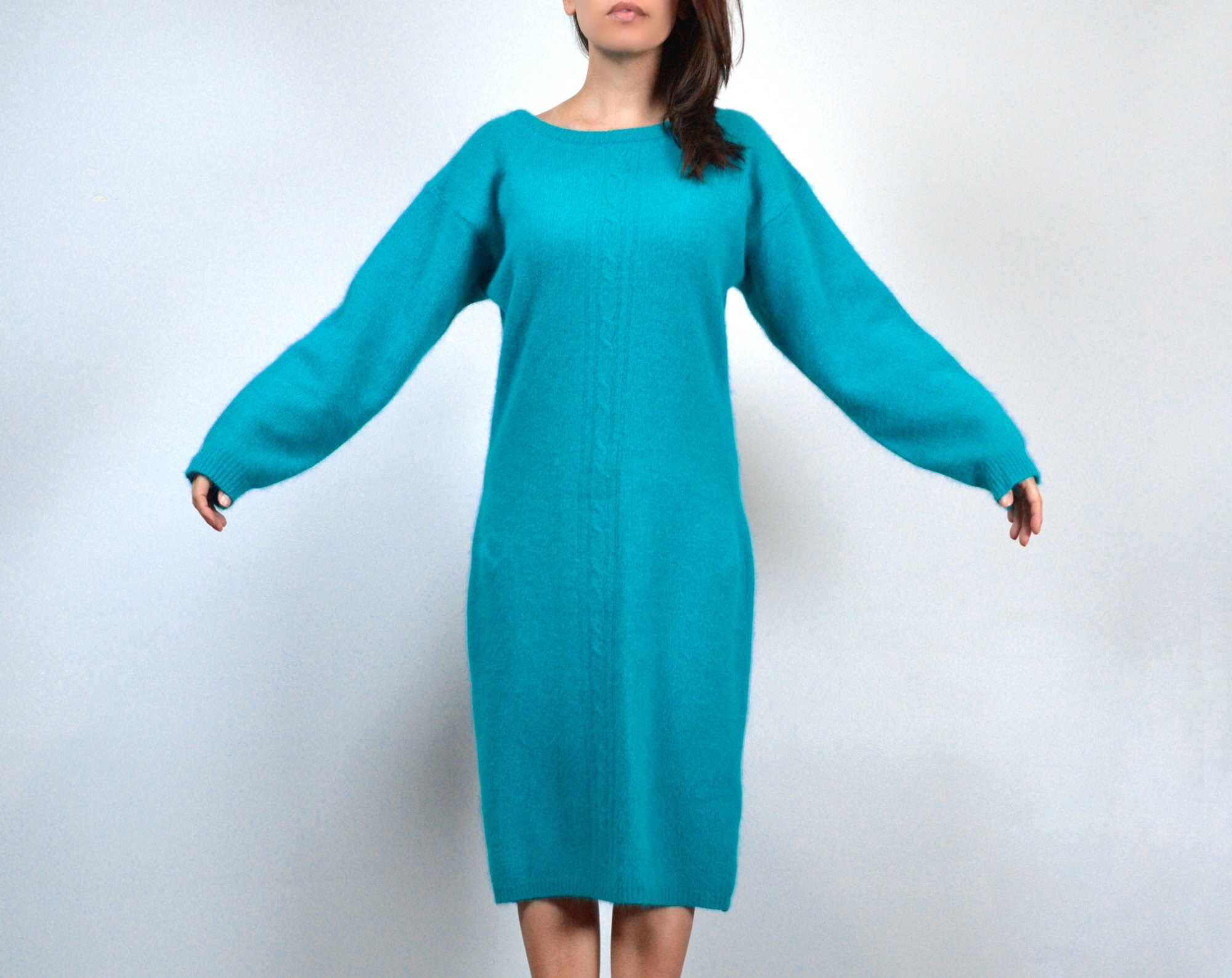 Teal Sweater Dress - Etsy