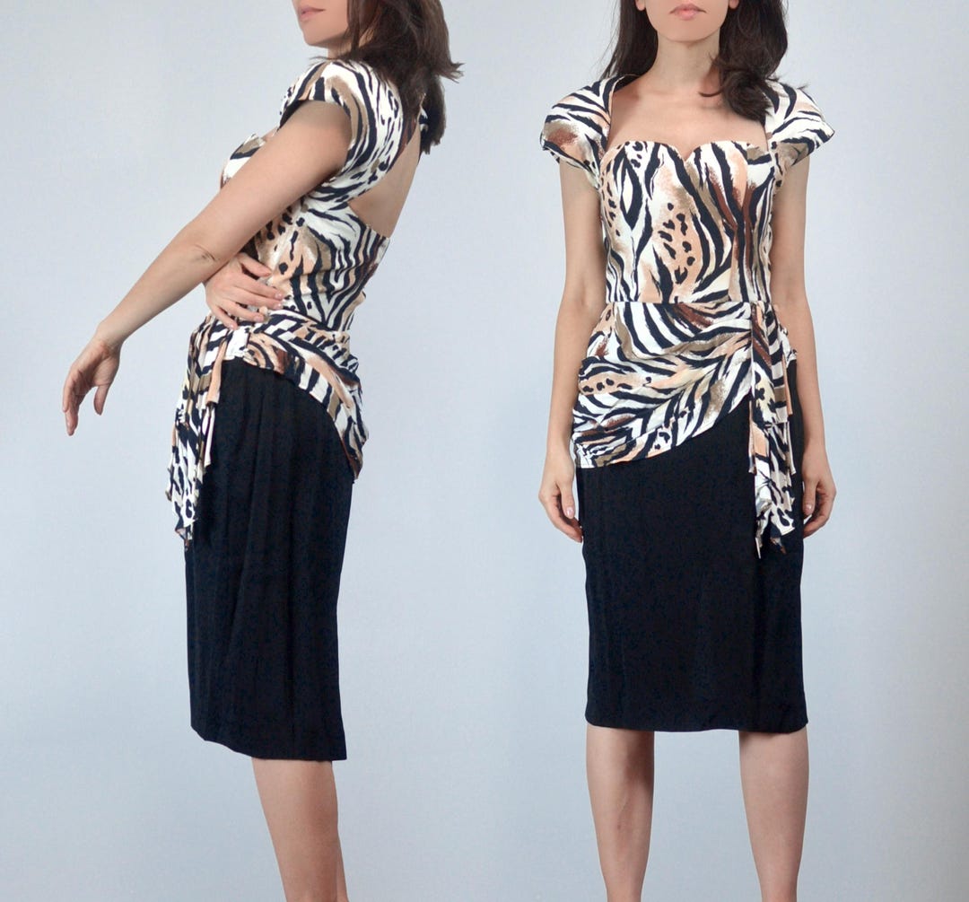 Vintage 80’s fitted dress M Wild Dress main image 0
