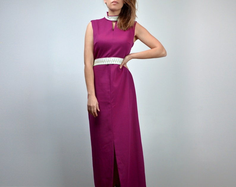 M 1970s Fuchsia Maxi Dress