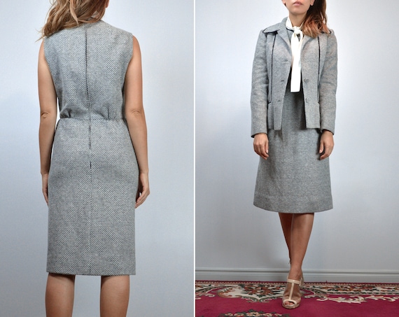 Vintage Secretary Dress - Medium | 70s Two Piece … - image 6