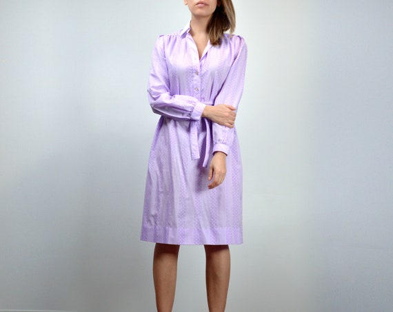 70s Shirt Dress, Vintage Pastel Purple Shirtdress… - image 2