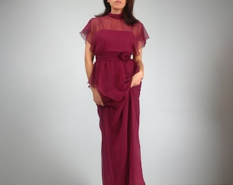 Romantic Cottagecore Sheer Dress, Floral Sash &  Peplum Skirt, XS to S