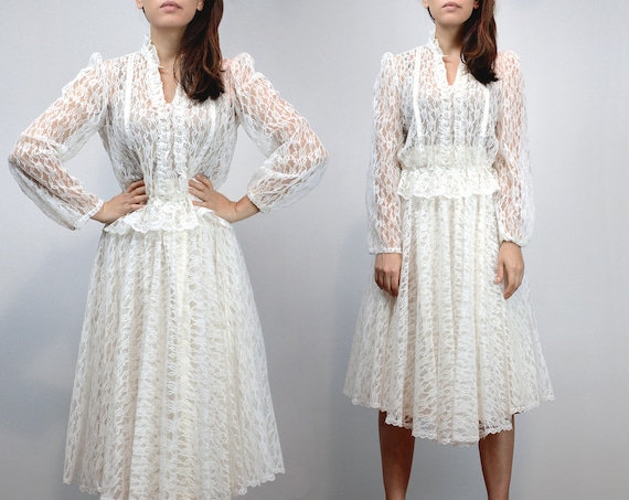 White lace cheap skirt xs