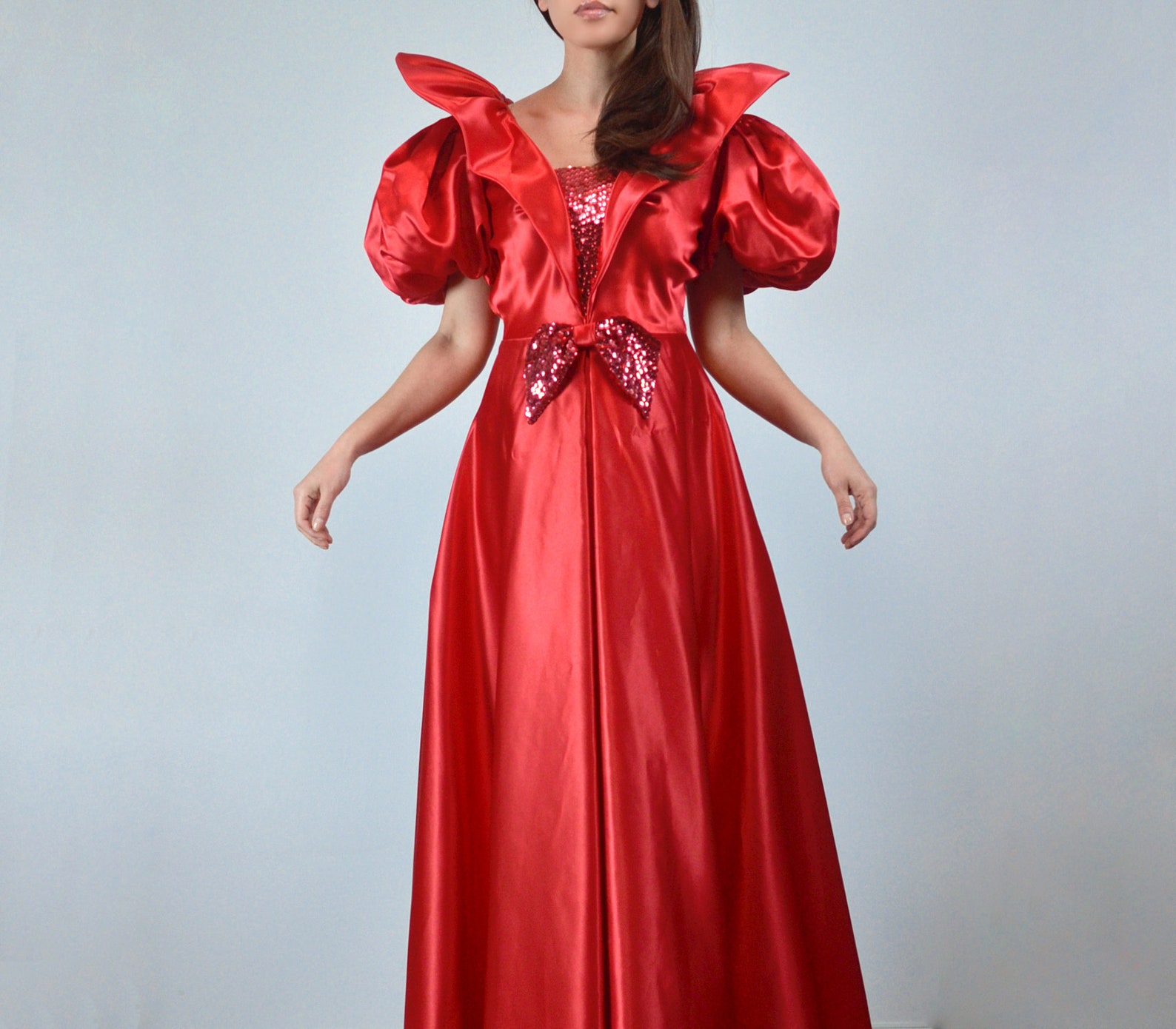 PS1986 FUFU GOWN HOT RED