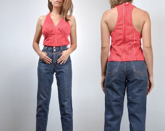 1970s Polka Dot Racerback Tank Top - M