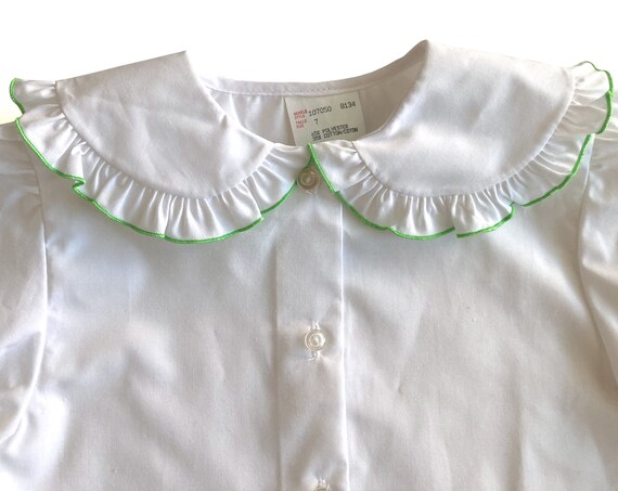 Puff Sleeve Blouse, Kids Collared Button Up Shirt… - image 2