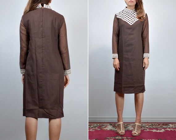 1970s Embroidered Dress - S/M - image 4