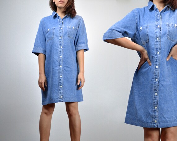 blue jean shirt dress