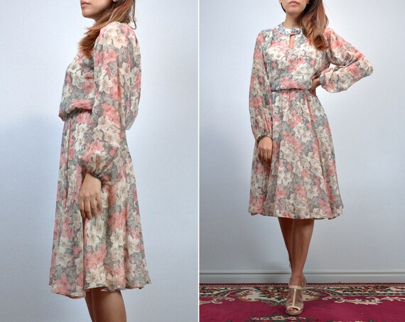 Vintage Jonathan Logan Sheer Floral Dress, Medium - image 2