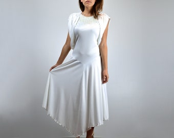 white beaded dress 1920s Flapper | White Dress 1920s Beaded Silk Dress -