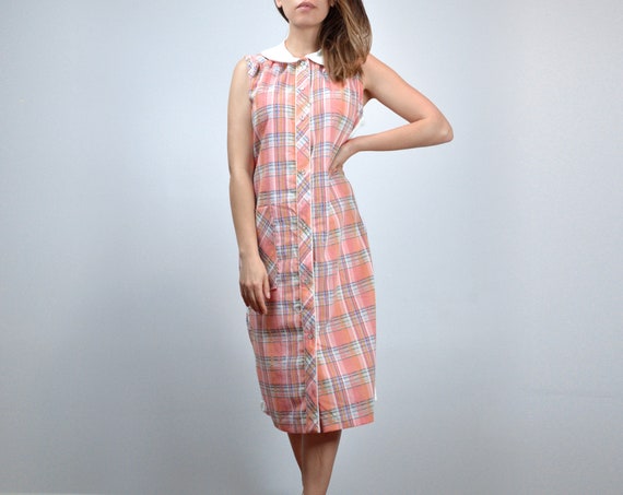 The Cutest 70s Peter Pan Collared Cotton Maxi Dress