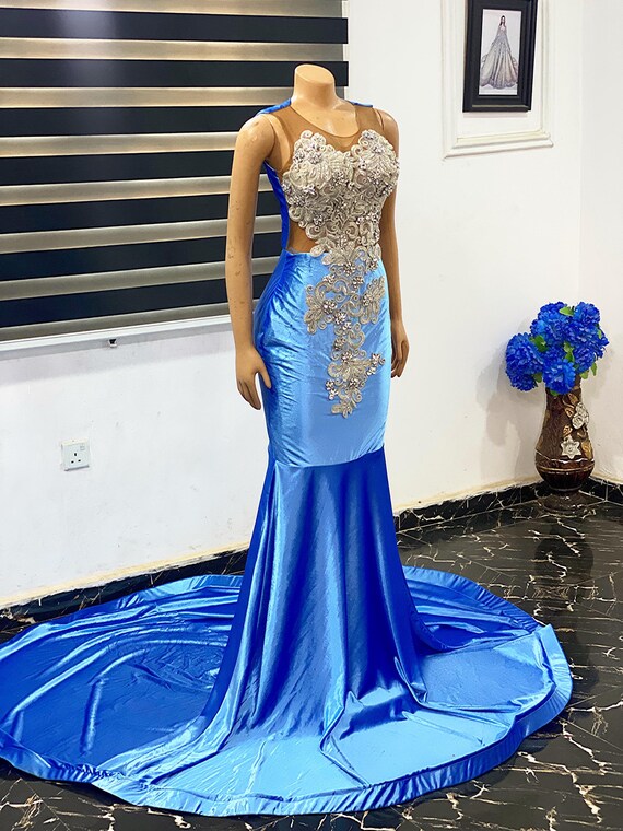chinese dress ladies LIZZO Strapless Velvet Mermaid Formal Dress with Gloves main image 1