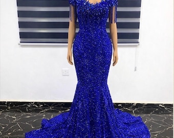Fiesta Fashion Blue Sparkle Full Length Dress Size Medium - Etsy Canada