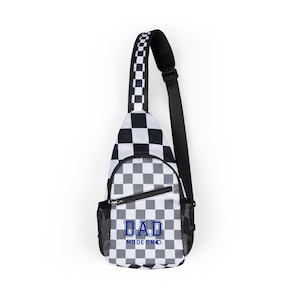 Sac poitrine à carreaux pour papa, sac à bandoulière élégant, bandoulière à usage quotidien, parfait pour les papas, cadeau unique pour la fête des pères