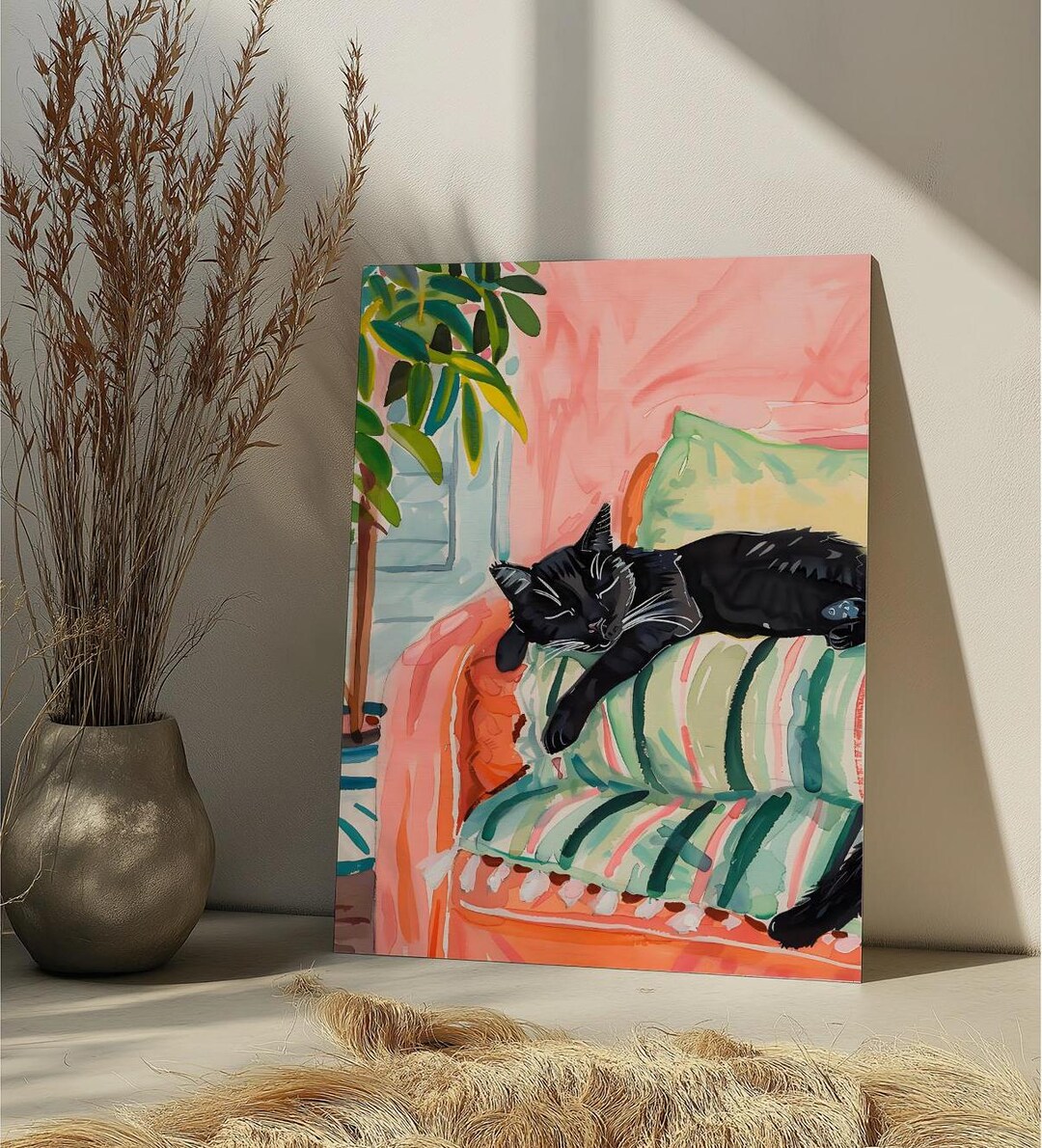 Sleeping Black Cat Paint by Number Kit Cat DIY Paint by Numbers for ...