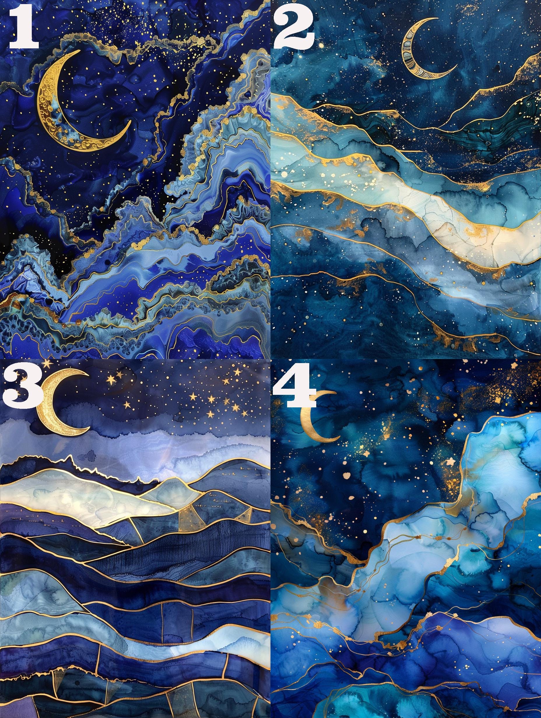 Starry Night Paint by Number Kit Vibrant Moon Night Sky Acrylic DIY ...