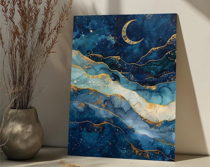 Starry Night Paint By Number Kit Vibrant Moon Night Sky Acrylic DIY Paint by Numbers For Adult,Whimsical Starry Night Paint by Number