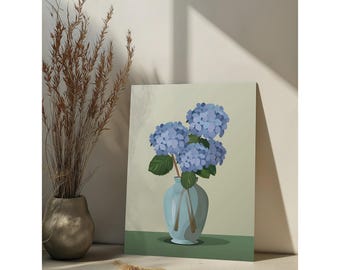 花瓶の中の白いアジサイの塗り絵キット ヴィンテージアジサイ 植物の