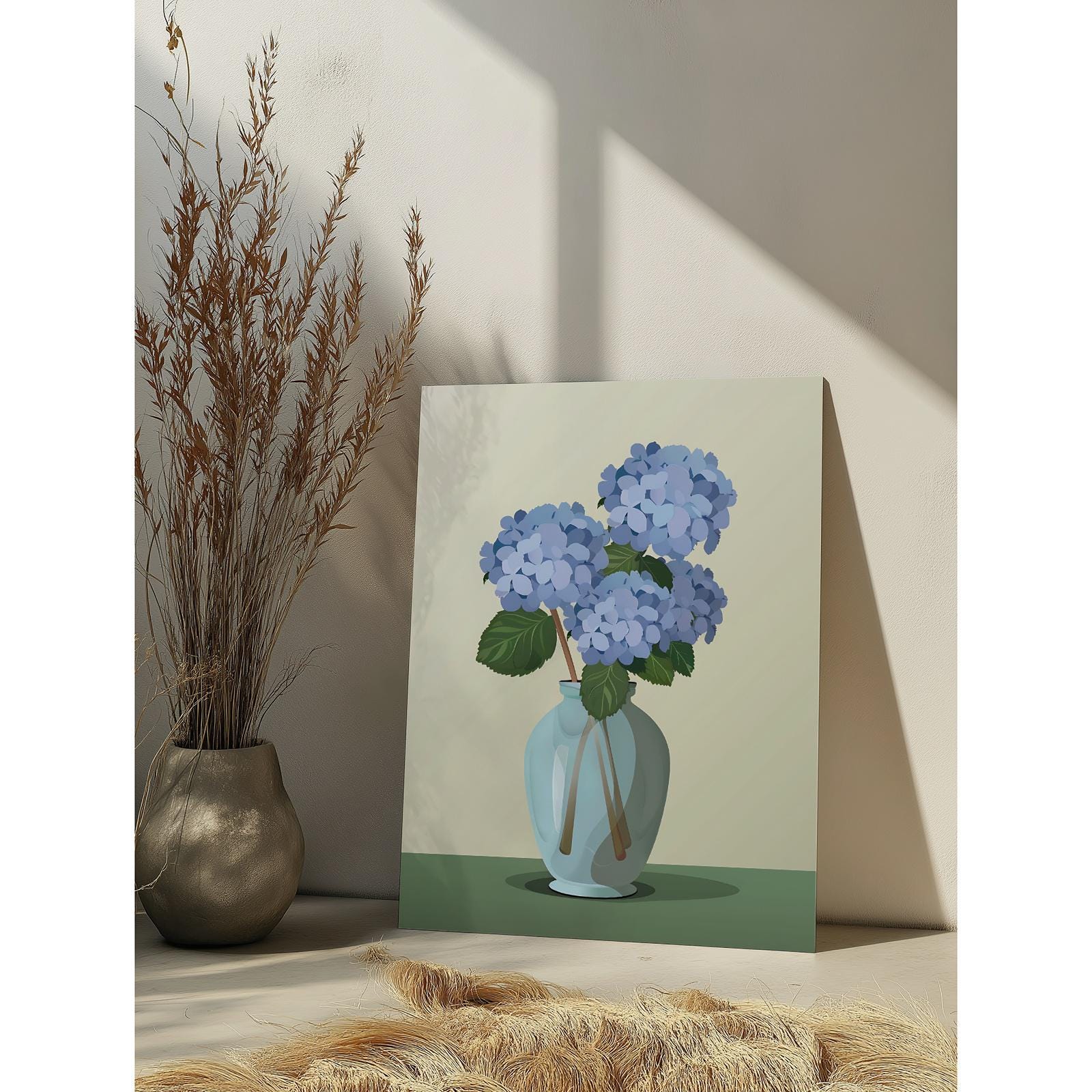 花瓶の中の白いアジサイの塗り絵キット ヴィンテージアジサイ 植物の
